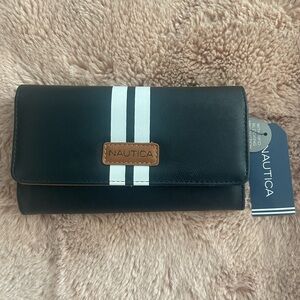 Nautica Black and Tan Wallet